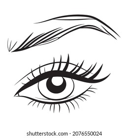 Black eyelashes logo icon design template vector