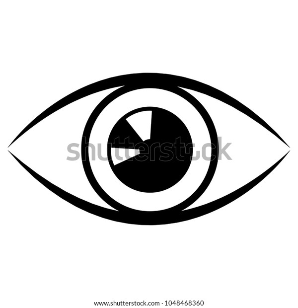 Black Eyes Vector Icon On White Stock Vector (Royalty Free) 1048468360