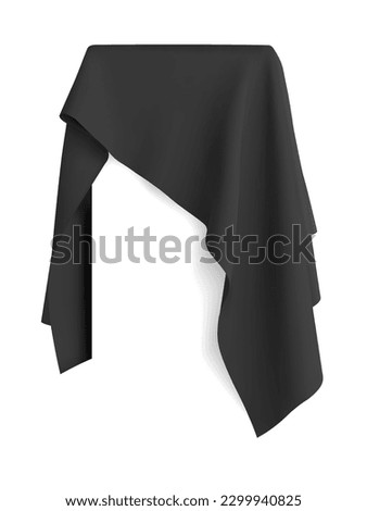 Black fabric covering a blank template vector illustration