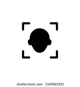 Black Face Identification Icon Design Isolated On White Background