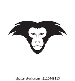 black face Lion-tailed macaque logo design, vector graphic symbol icon sign illustration