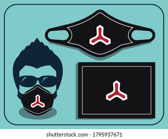 Black face mask design vector illustration
