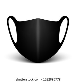 Black face mask. Vector illustration.