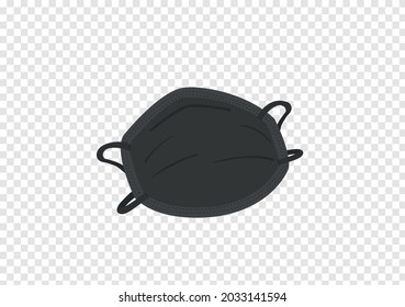 black face mask vector isolated on transparency background ep43
