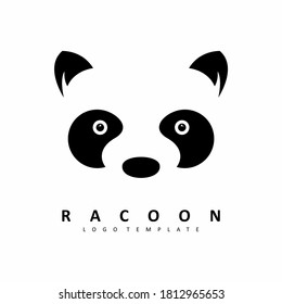 Black Face Racoon Vector Logo Template