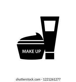 Black facial cream containers vector