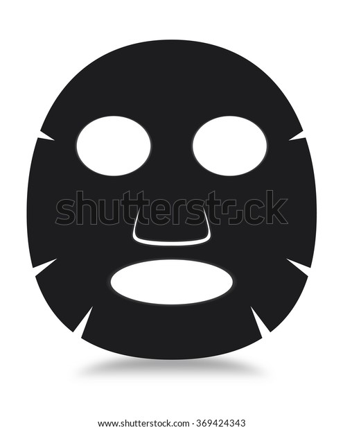 Black Facial Sheet Mask On White Stock Vector (Royalty Free) 369424343