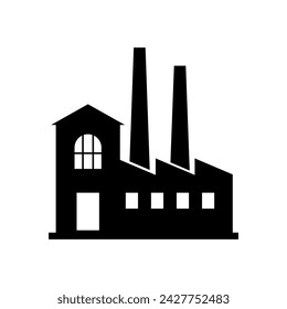 Black factory vector icon on white background