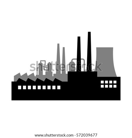 Black Factory Vector Icon On White Vector de stock (libre de regalías