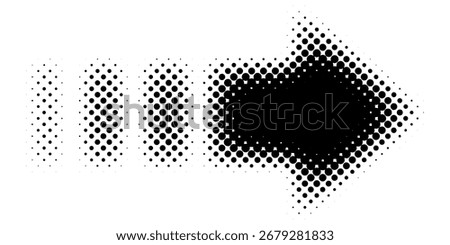 Black fading halftone arrow pointing to the right