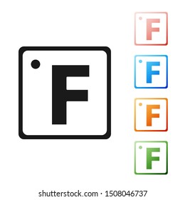 Black Fahrenheit icon isolated on white background. Set icons colorful. Vector Illustration