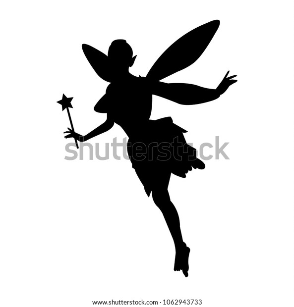 Black Fairy Silhouette Stock Vector (Royalty Free) 1062943733