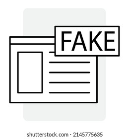 black fake news icon. Social media. Vector illustration. stock image.