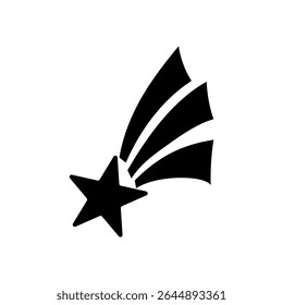 Black falling star. Celestial body vector. Streaking light motion. Dynamic space illustration.