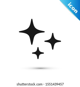 Black Falling star icon isolated on white background. Shooting star with star trail. Meteoroid, meteorite, comet, asteroid, star icon.  Vector Illustration