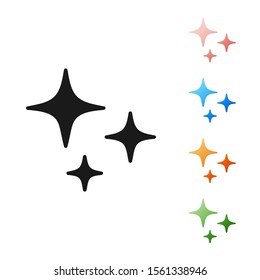 Icono de estrella de Black Falling aislado en fondo blanco. Estrella de tiro con rastro estrella. Meteoroide, meteorito, cometa, asteroide, icono estrella. Establecer iconos coloridos. Ilustración vectorial