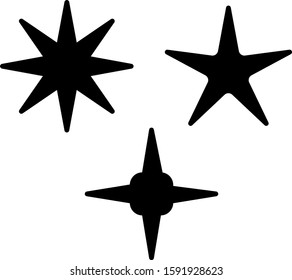 Black Falling star icon isolated on white background. Meteoroid, meteorite, comet, asteroid, star icon.  Vector Illustration
