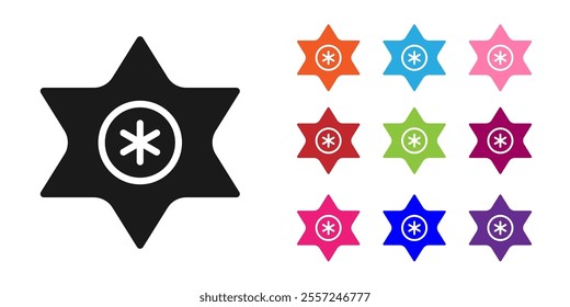 Black Falling star icon isolated on white background. Meteoroid, meteorite, comet, asteroid, star icon. Set icons colorful. Vector