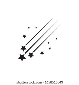 Black falling stars icon design. vector illustration