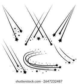 Black Falling Stars Set 6 Mistérios cósmicos da Descida Celestial Escura