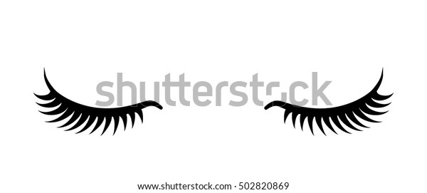 Black false eyelashes icon. Beauty product for\
eyelash extension