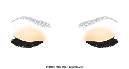 Black False eyelashes. Mascara single decorative element
