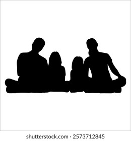 Black Family silhouette Vector illustration