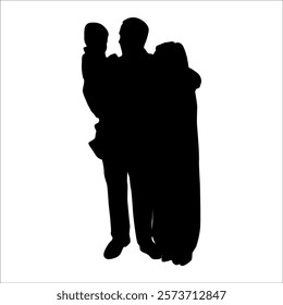 Black Family silhouette Vector illustration