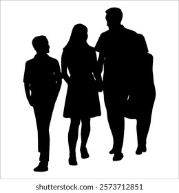 Black Family silhouette Vector illustration