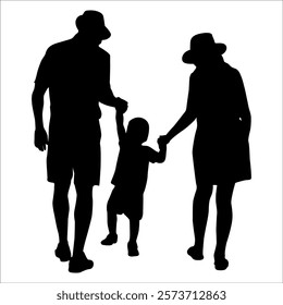 Black Family silhouette Vector illustration