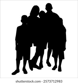 Black Family silhouette Vector illustration