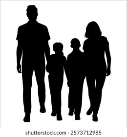 Black Family silhouette Vector illustration