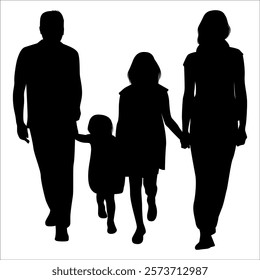 Black Family silhouette Vector illustration