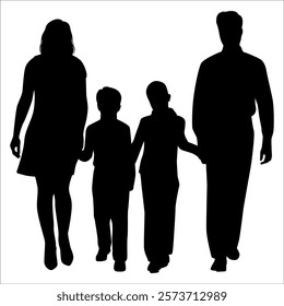 Black Family silhouette Vector illustration