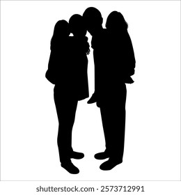 Black Family silhouette Vector illustration