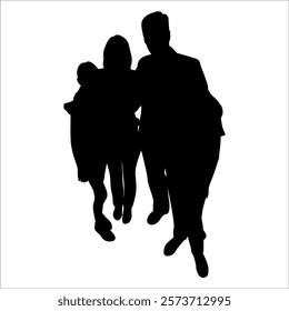 Black Family silhouette Vector illustration