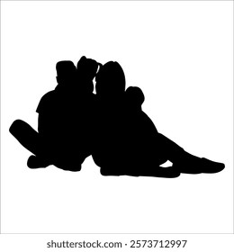 Black Family silhouette Vector illustration