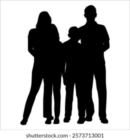 Black Family silhouette Vector illustration