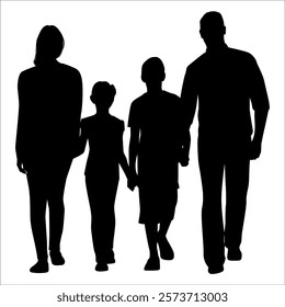 Black Family silhouette Vector illustration