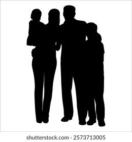 Black Family silhouette Vector illustration