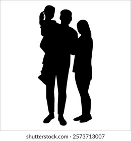 Black Family silhouette Vector illustration