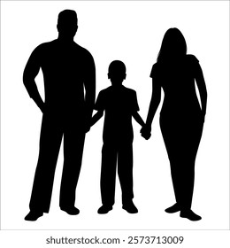 Black Family silhouette Vector illustration