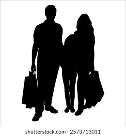 Black Family silhouette Vector illustration