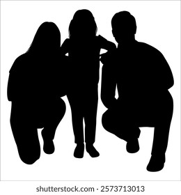 Black Family silhouette Vector illustration