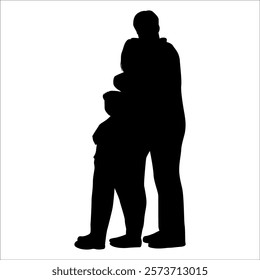 Black Family silhouette Vector illustration