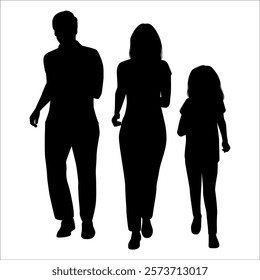 Black Family silhouette Vector illustration