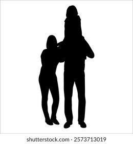 Black Family silhouette Vector illustration