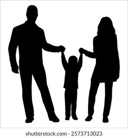 Black Family silhouette Vector illustration