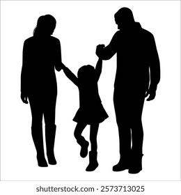 Black Family silhouette Vector illustration