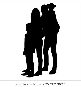 Black Family silhouette Vector illustration